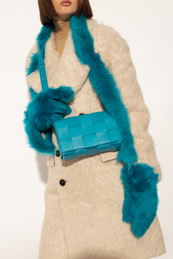 ■BOTTEGA VENETA■ Cassette shoulder bag spearmint 578004VMA BOTTEGA VENETA: Cassette bag in woven nappa - Forest Green